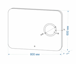 Зеркало "Elegant Led" 800х600