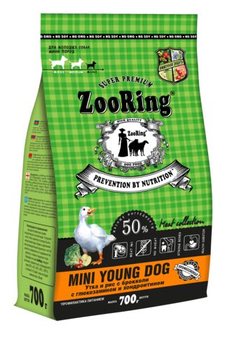 ZooRing сухой корм для собак мелких пород (утка,рис) 700 гр