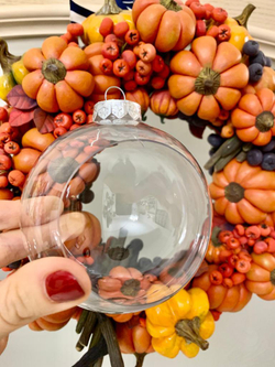 Шар новогодний с окошком пластиковый 10 см