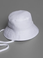 Белая детская панама на лето с завязками