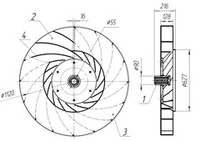 Рабочее колесо дымососа ДН-11.2