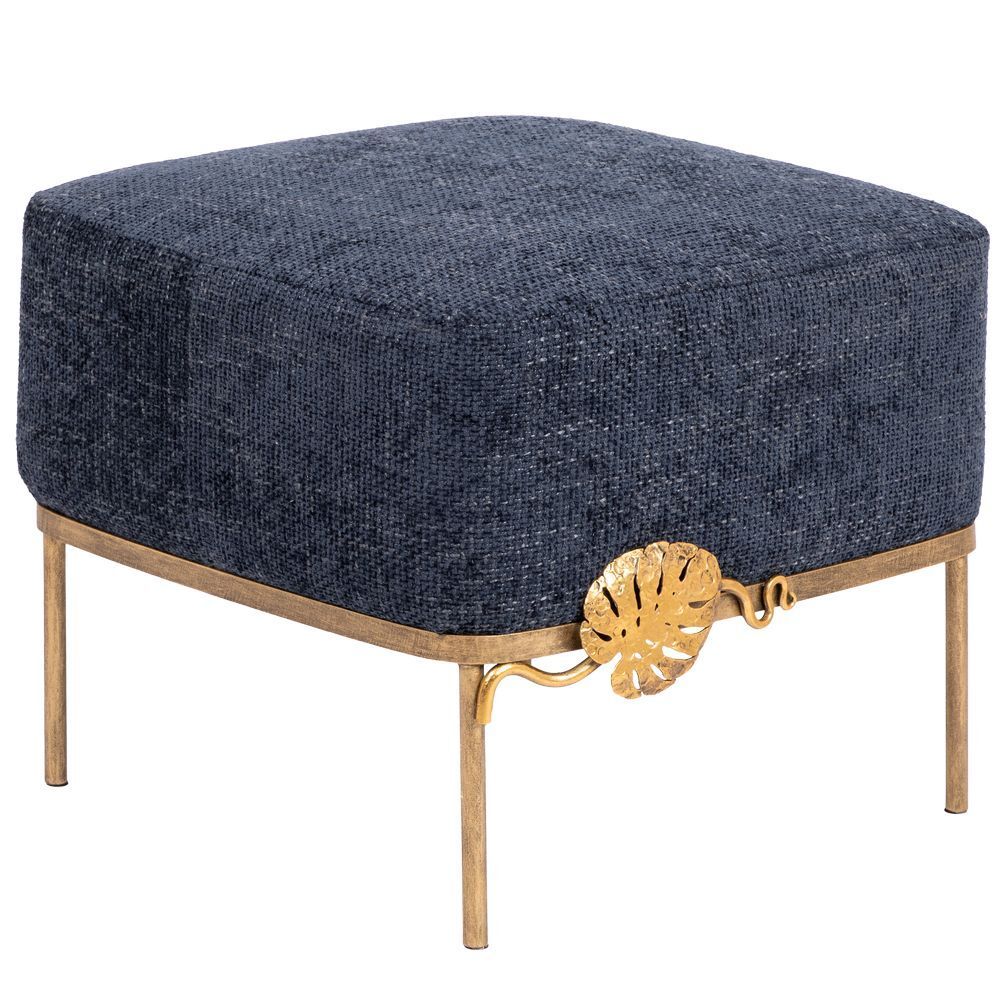 Банкетка Monstera Deliciosa (Монстера) Квадро Темно-синий Амбер