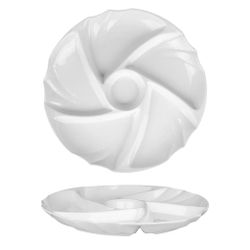 Менажница d 39,5 см h4,5 см 6 отделений белая фарфор NEW P.L. Proff Cuisine [1]