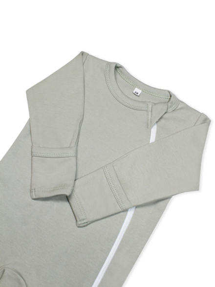 Комбинезон СЛИП на молнии, с закрытой ножкой Шалфей