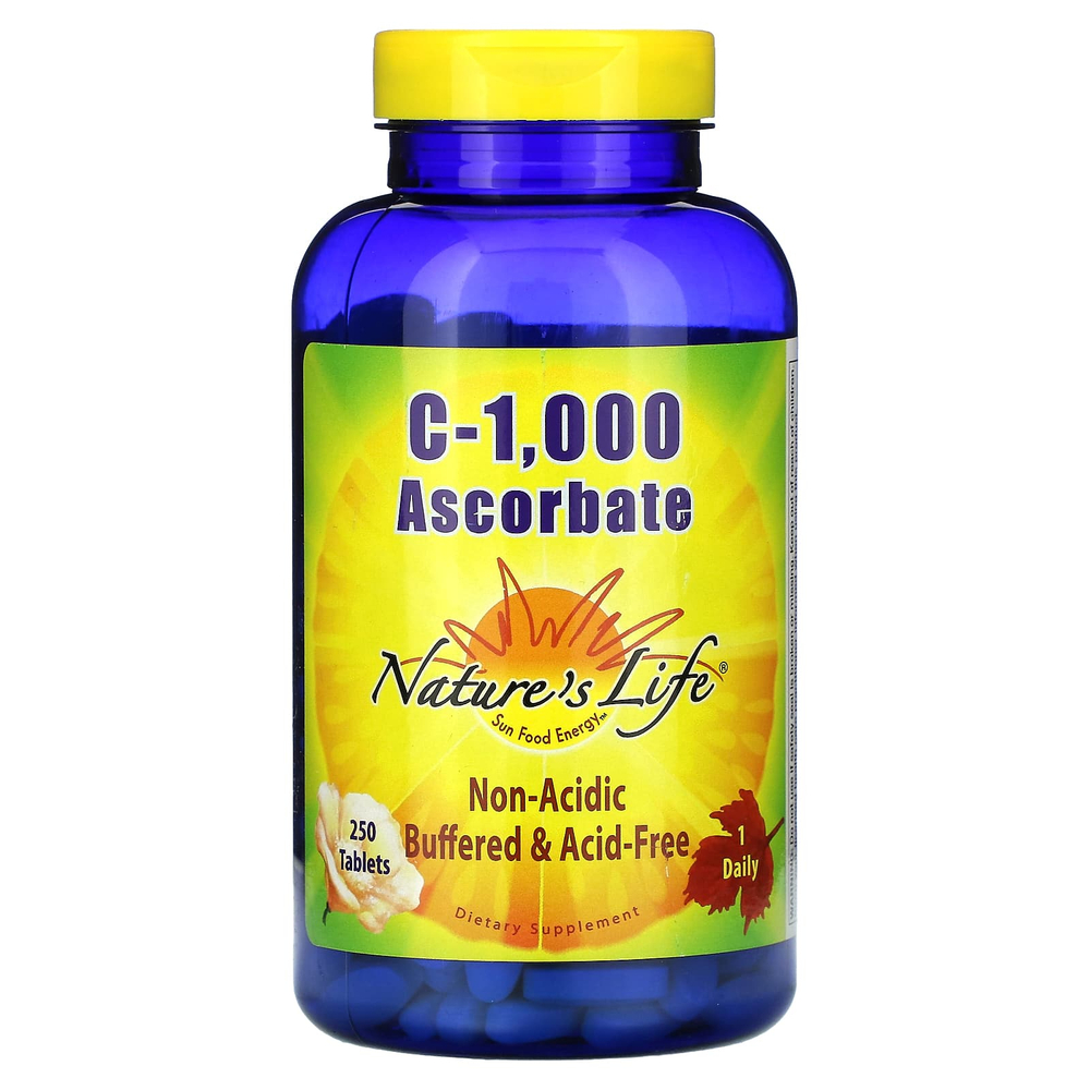 Nature's Life, аскорбат C-1000, 250 таблеток
