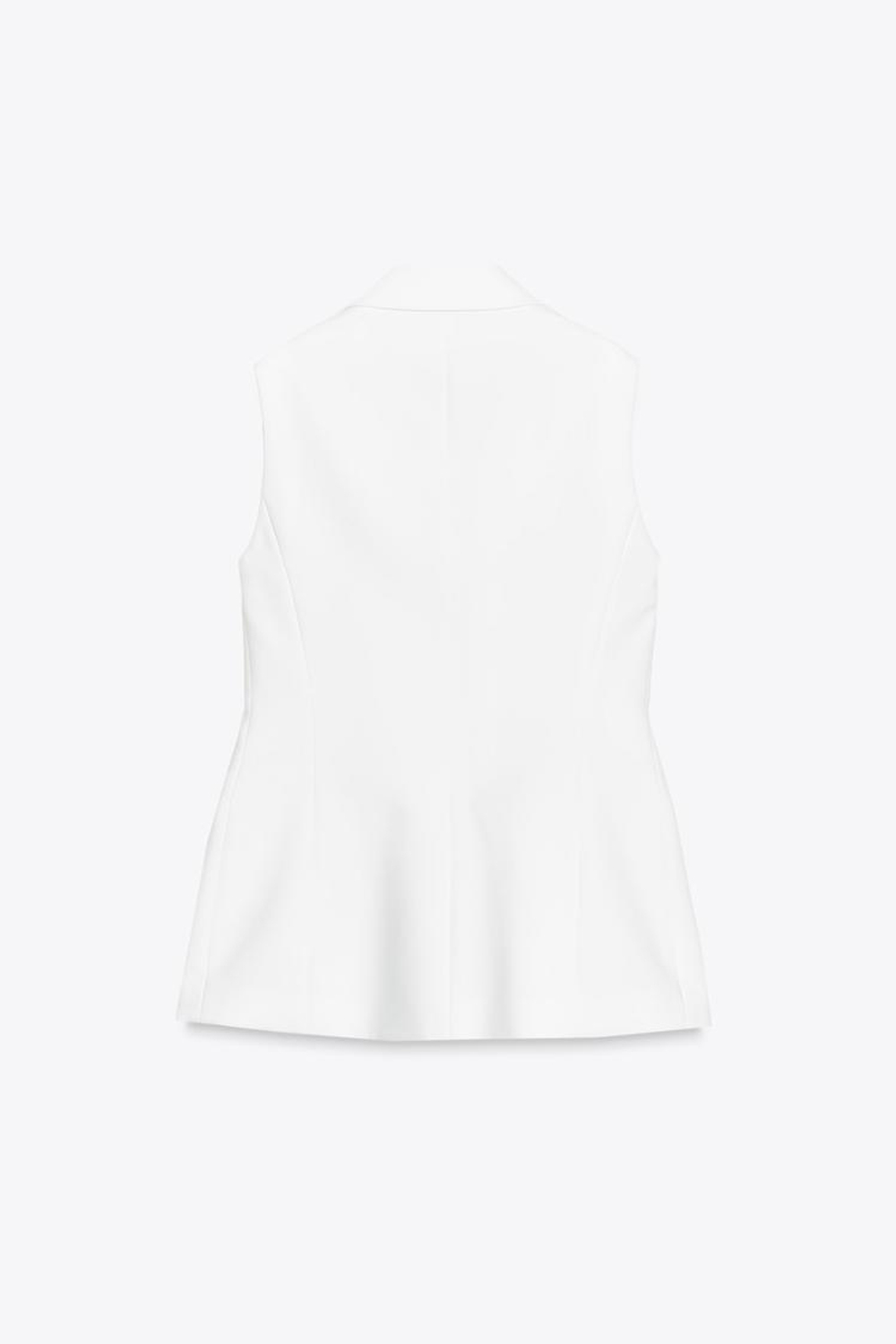 ZARA ДЛИННЫЙ ЖИЛЕТ НА ОДНОЙ ПУГОВИЦЕ, ЭКРЮ