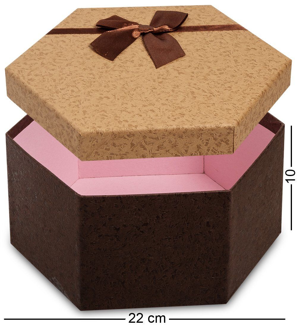 WG-26/3-E Коробка подарочная «Шестиугольник» цв.коричн./беж.