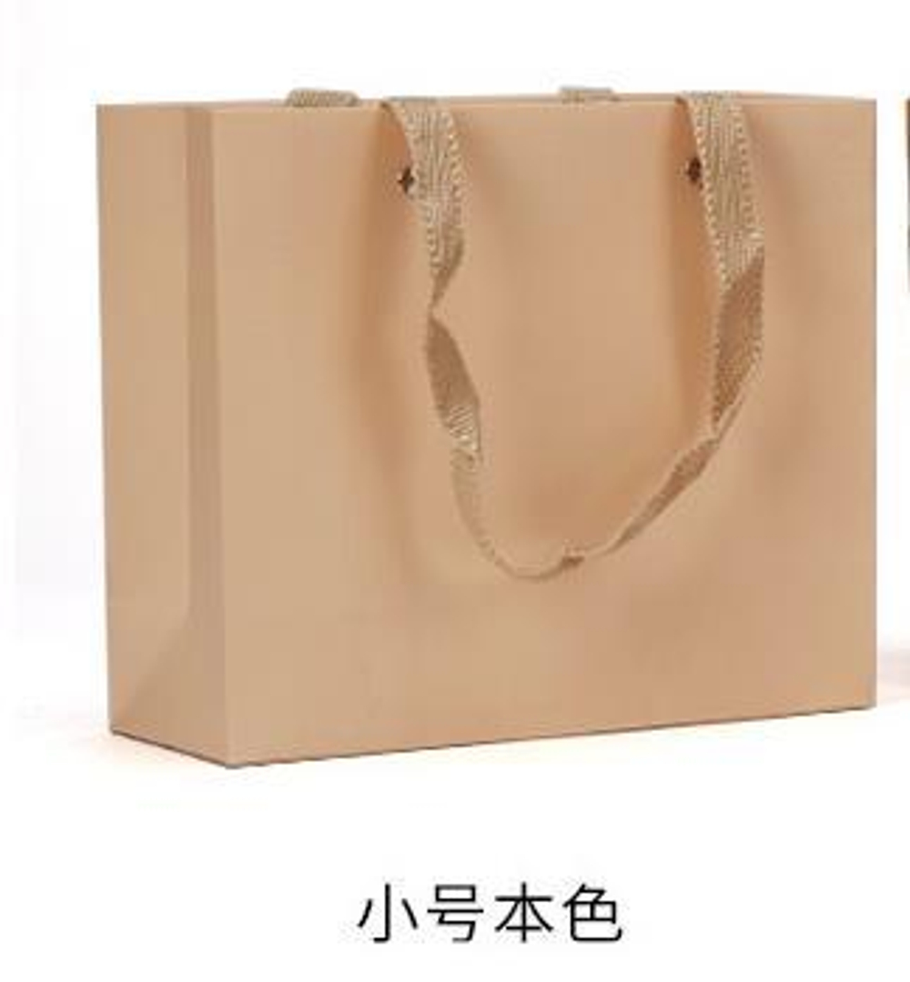 269059.3 Пакет "Подарочный", ручки текстиль h=17,5см, размер=20,5*7,5см, мел.бумага бежевый