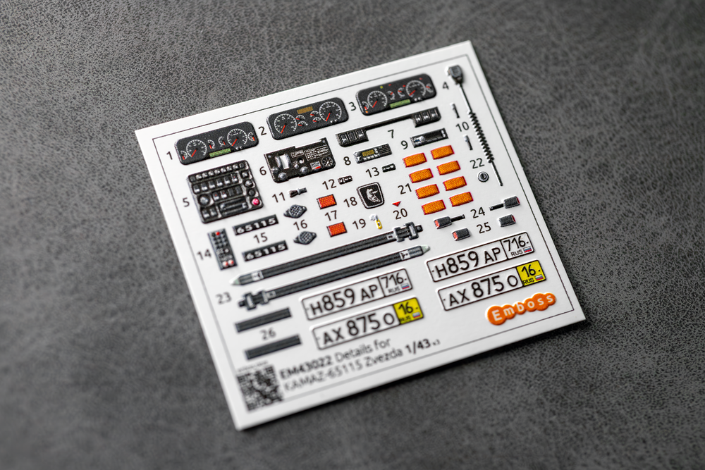 KAMAZ 65115 Details for Zvezda 43006 1/43 (3D decal)