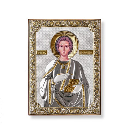 Пантелеймон, икона прямоугольная без рамки, красное дерево 150х200