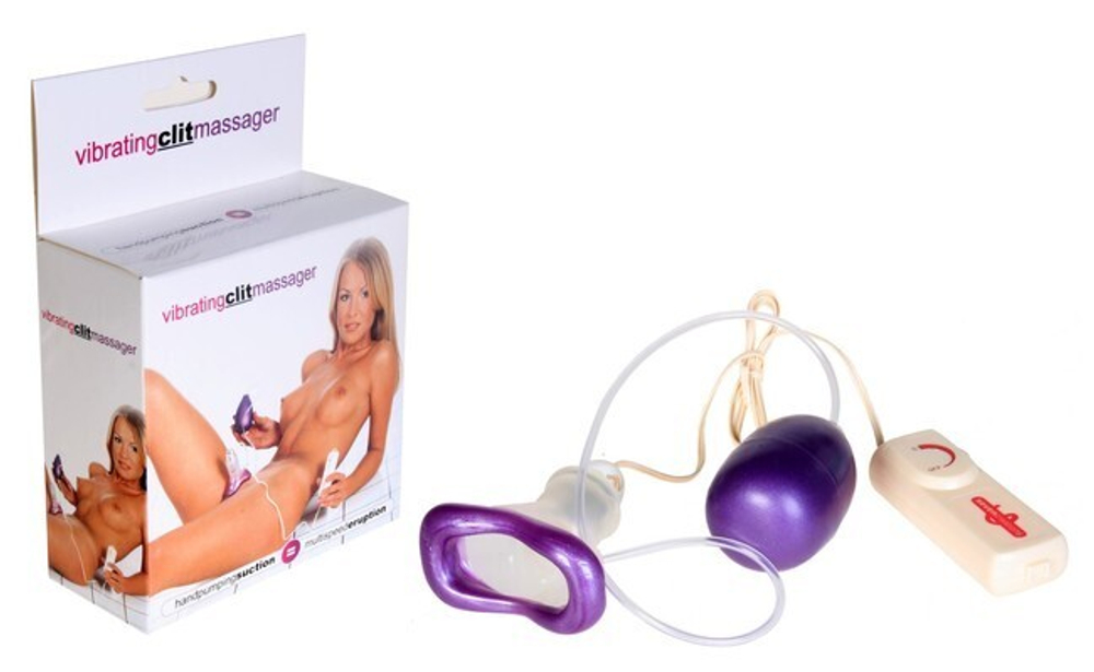 Помпа для клитора Vibrating Clit Massager (Цвет: прозрачный с фиолетовым)