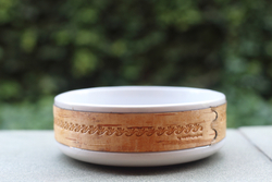 Малая фарфоровая пиала или миска для завтрака с берестой. Коллекция Лермонтовская или Тарханская.