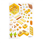 Румбокс, наклейки для творчества - антистресс блокнот, 140*195 мм, "Медвежата", розовый, MINI, 3D стикеры, 20 комнат, в комплекте пинцет, пакет с европодвесом