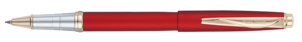 Фото ручка-роллер Pierre Cardin GAMME Classic PC0923RP красного цвета с позолоченными деталями в подарочной  коробке с гарантией