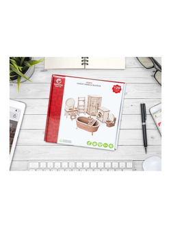 Деревянный конструктор Lemmo МОДЕЛЬ "НАБОР МЕБЕЛИ ВАННАЯ", 129 деталей