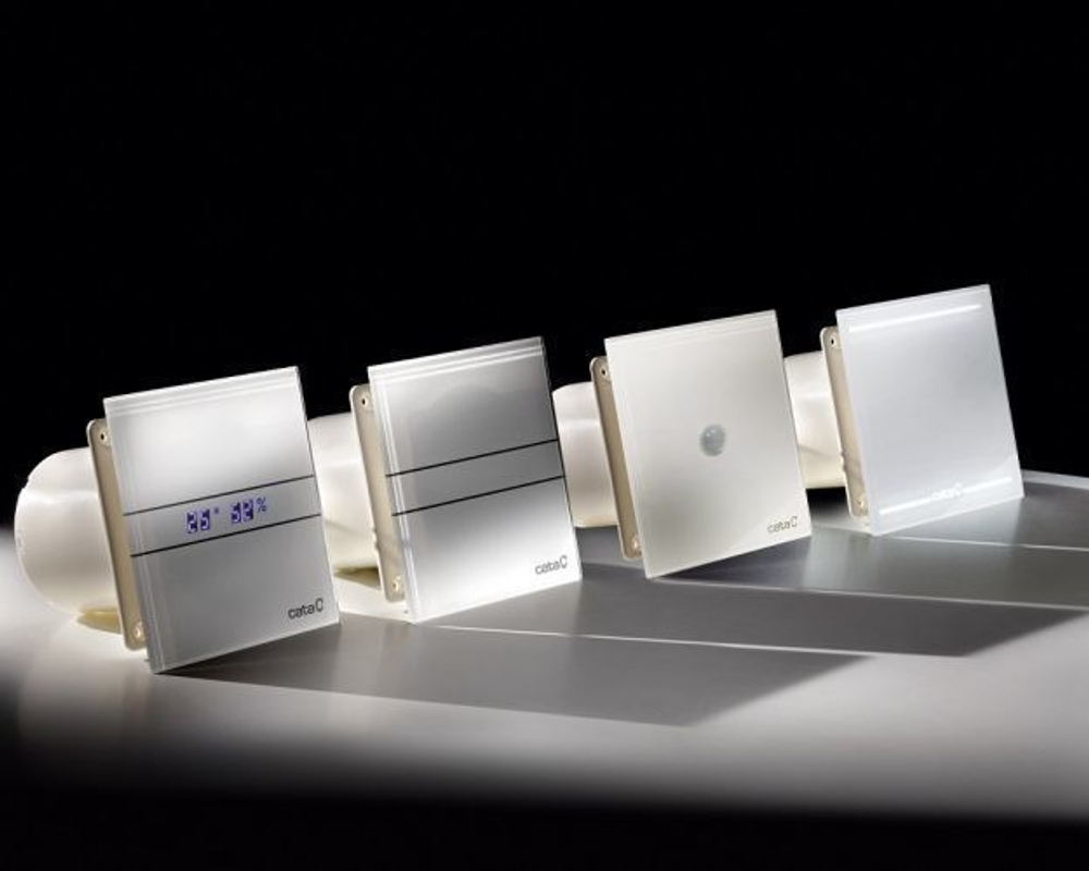 Накладной вентилятор Cata E 100 GL Light (LED подсветка) +  обратный клапан