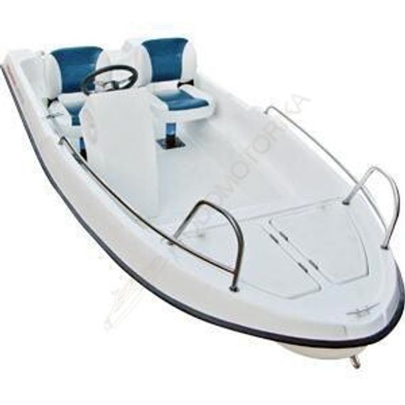 Лодка LAKER 410 пластиковая моторно-гребная с креслами и консолью ( белая )
