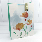 Пакет подарочный 32х45х15см Премиум "Цветы акварель" (Микс)