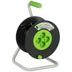 Удлинитель силовой ЭРА GREEN LINE KAT-2x0.75-15m Greenline на катушке пластик 4 розетки без заземления 15м ПВС 2x0.75мм2