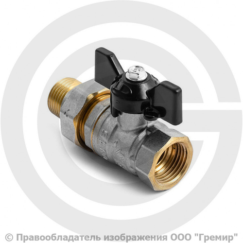 Кран шаровой латунный ВР/Американка бабочка  Ру40