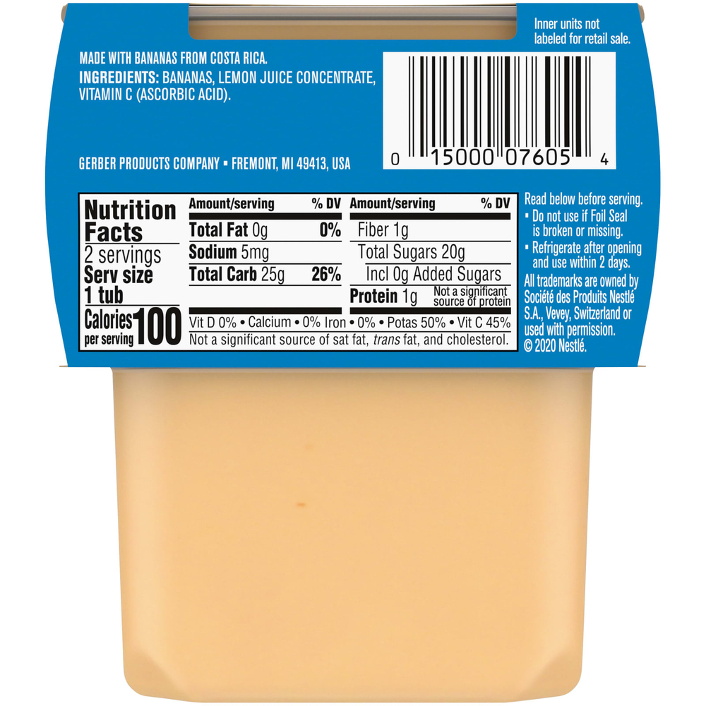 Gerber, Банан, 2nd Foods, 2 пакетика по 113 г (4 унции)