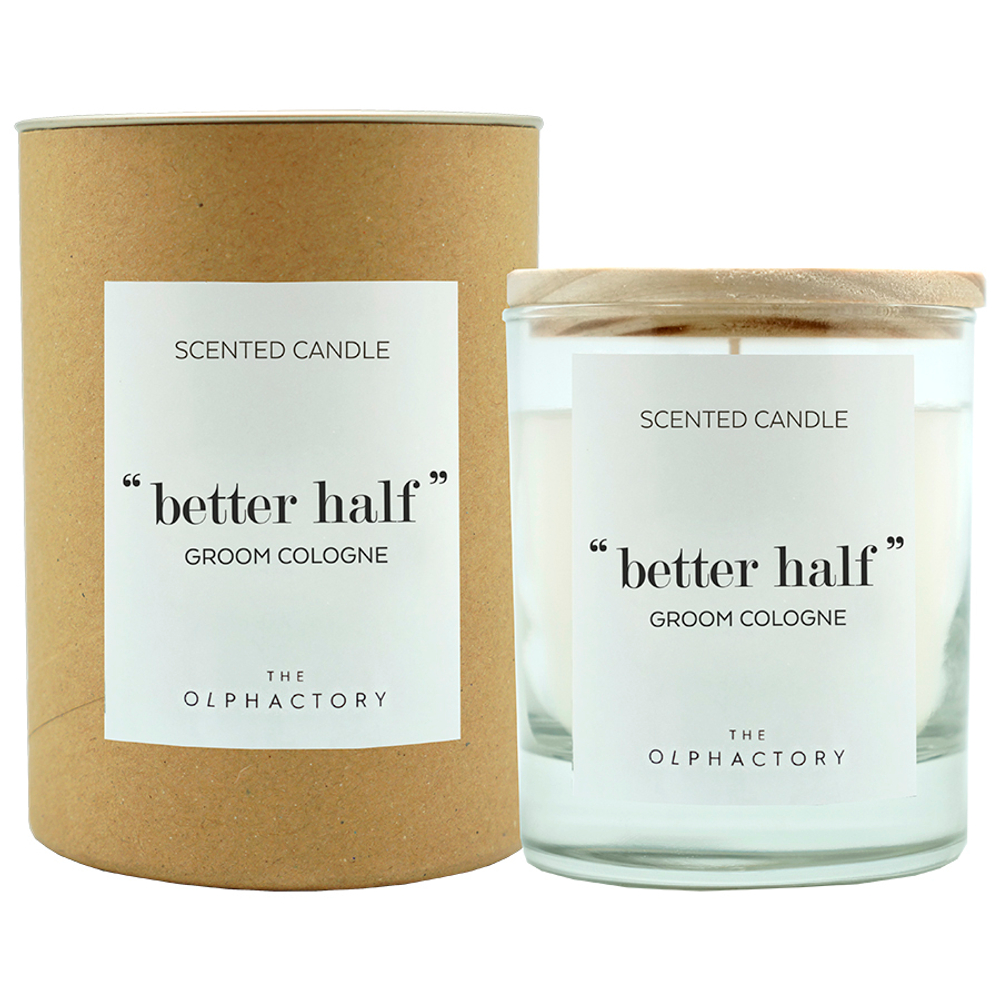 Свеча ароматическая the olphactory, better half, groom cologne, 40 ч