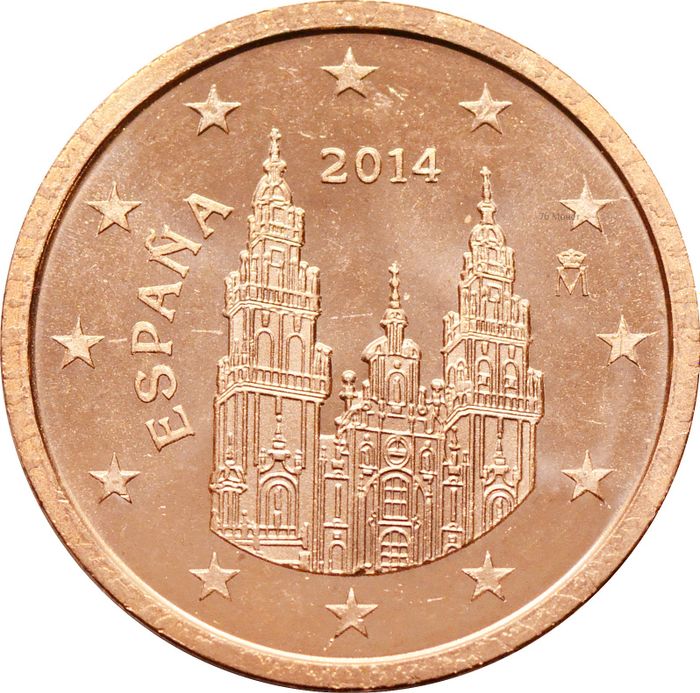 2 евроцента 2014 Испания (2 euro cent)
