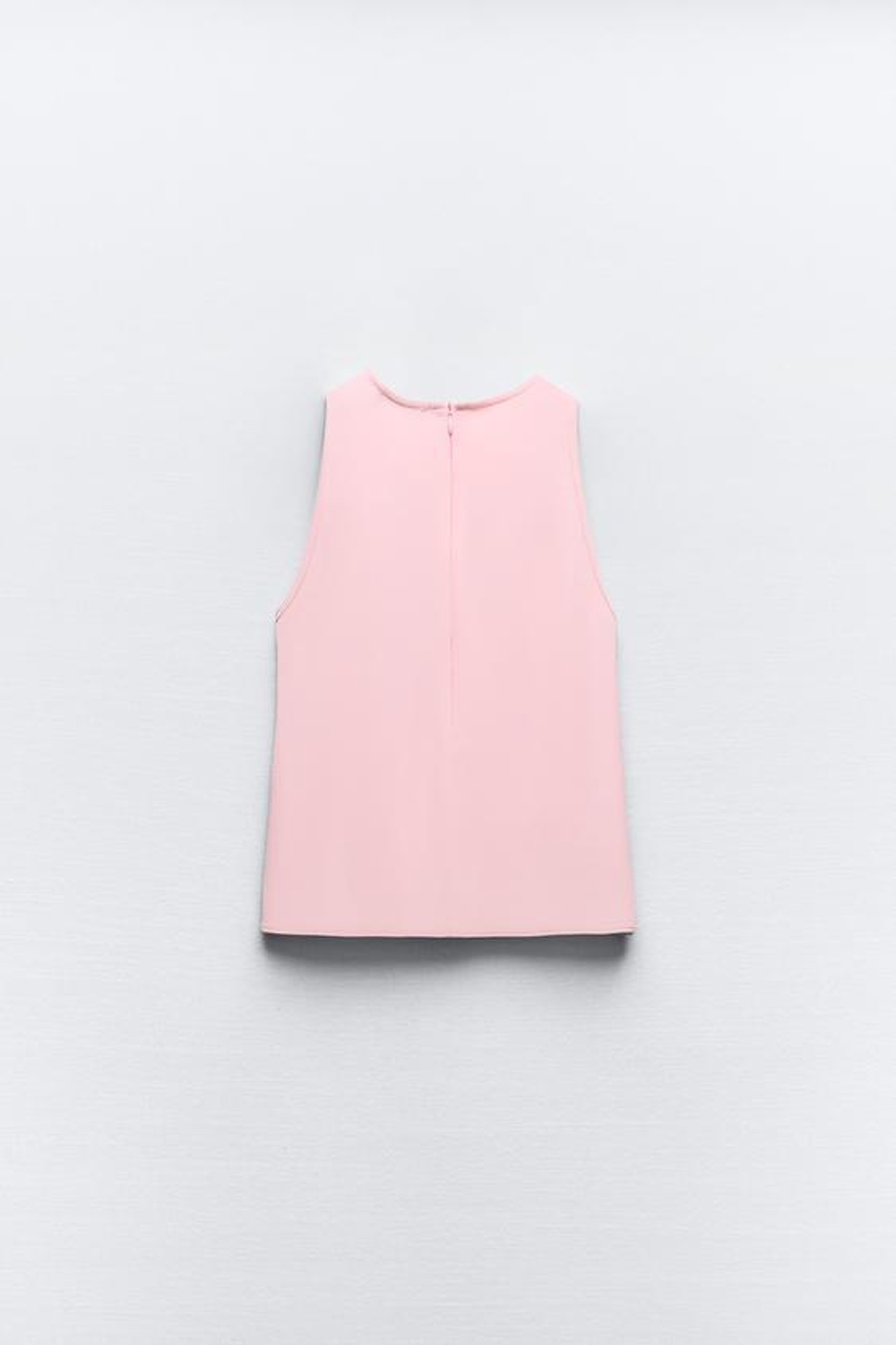 ZARA ТОП ИЗ КРЕПА С ЗОЛОТИСТОЙ ДЕТАЛЬЮ, ПАСТЕЛЬНО-РОЗОВЫЙ