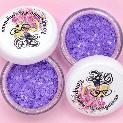 Zoo Nail Art Конфетти "Хлопушка" 2 г сиреневые