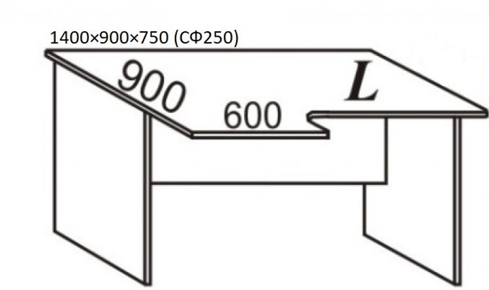Стол эргономичный, левый 1400×900×750 (СФ250)