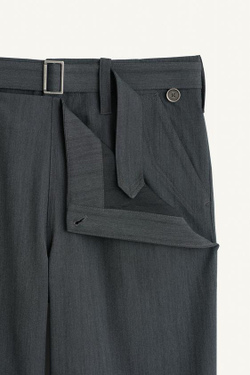 ZARA БРЮКИ СВОБОДНОГО КРОЯ ИЗ СТРУЯЩЕЙСЯ ВИСКОЗНОЙ ТКАНИ, АНТРАЦИТОВО-СЕРЫЙ