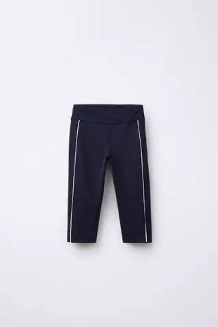 ZARA БРЮКИ КАПРИ В СПОРТИВНОМ СТИЛЕ, СИНИЙ