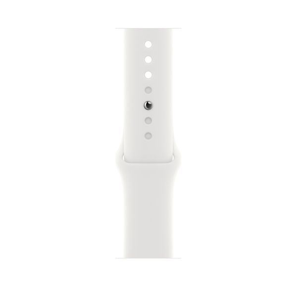 Умные часы Apple Watch Series SE Gen 2 44мм из алюминия серебристого цвета, белый спортивный ремешок (M/L 150–200mm)