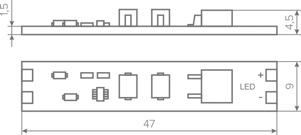 Выключатель AQ SWITCH сенсорный с диммером для установки в профиль 12/24V 60/120W
