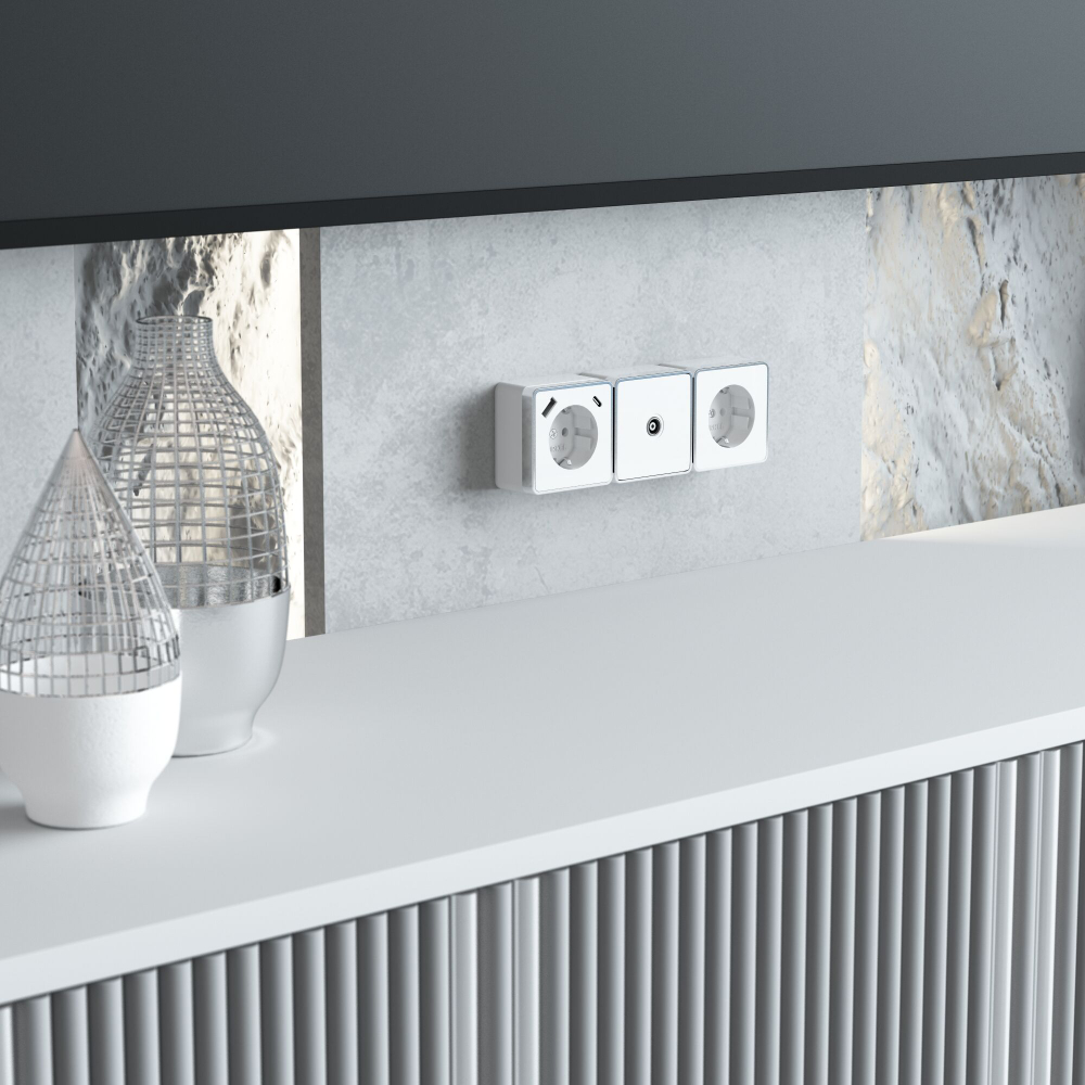 Розетка с заземлением, шторками и USB тип A+C Gallant белый W5071701