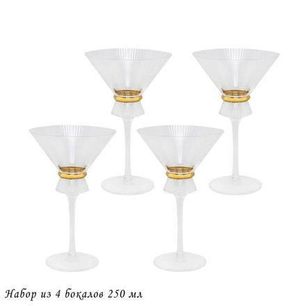 Lenardi 121-034 Набор из 4 бокалов для мартини 250мл OLIMP в под.уп.(х4)Стекло