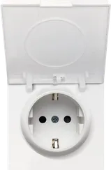 Donel R98 белый накладка для розетки Schuko с большой крышкой, 16A 250 В~, серия DA