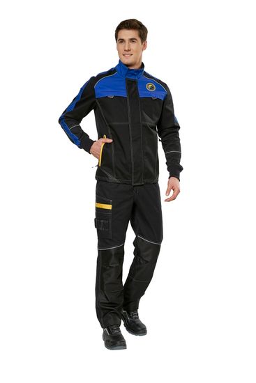 Куртка "Старт" (черный/василек/желтый)