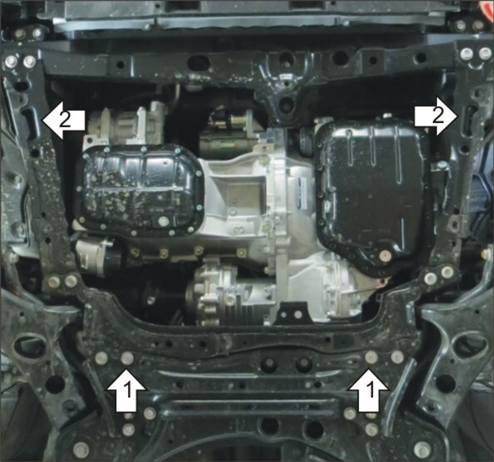 Защита картера Двигателя, КПП. 2 мм, Сталь. для Lexus NX 200 2014-2021 MOTODOR.05007
