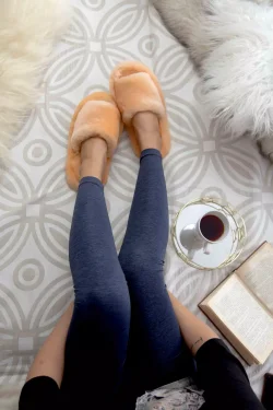 меховые тапочки из овчины