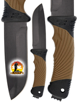 Нож туристический разделочный с фиксированным лезвием 120мм и стеклобоем/в ножнах.