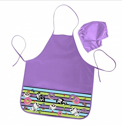 Фартук с рукавами Hatber Сладкая компания, 53,5х44,5 см, фиолетовый, полиэстер, 1 шт