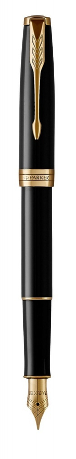 Перьевая ручка Parker Sonnet Black Lacquer GT 1931494, перо: F или М , цвет чернил: black, в подарочной упаковке
