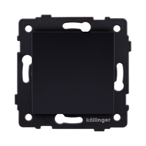 Выключатель 1-клавишный проходной 10А/250В, черный Kollinger REA-S-003BK для Aspekt, Eleganz, Reflex