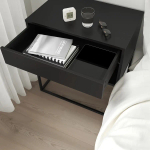 Тумбочка прикроватная - IKEA VIKHAMMER/ВИКХАММЕР ИКЕА, 65х39х60, черный