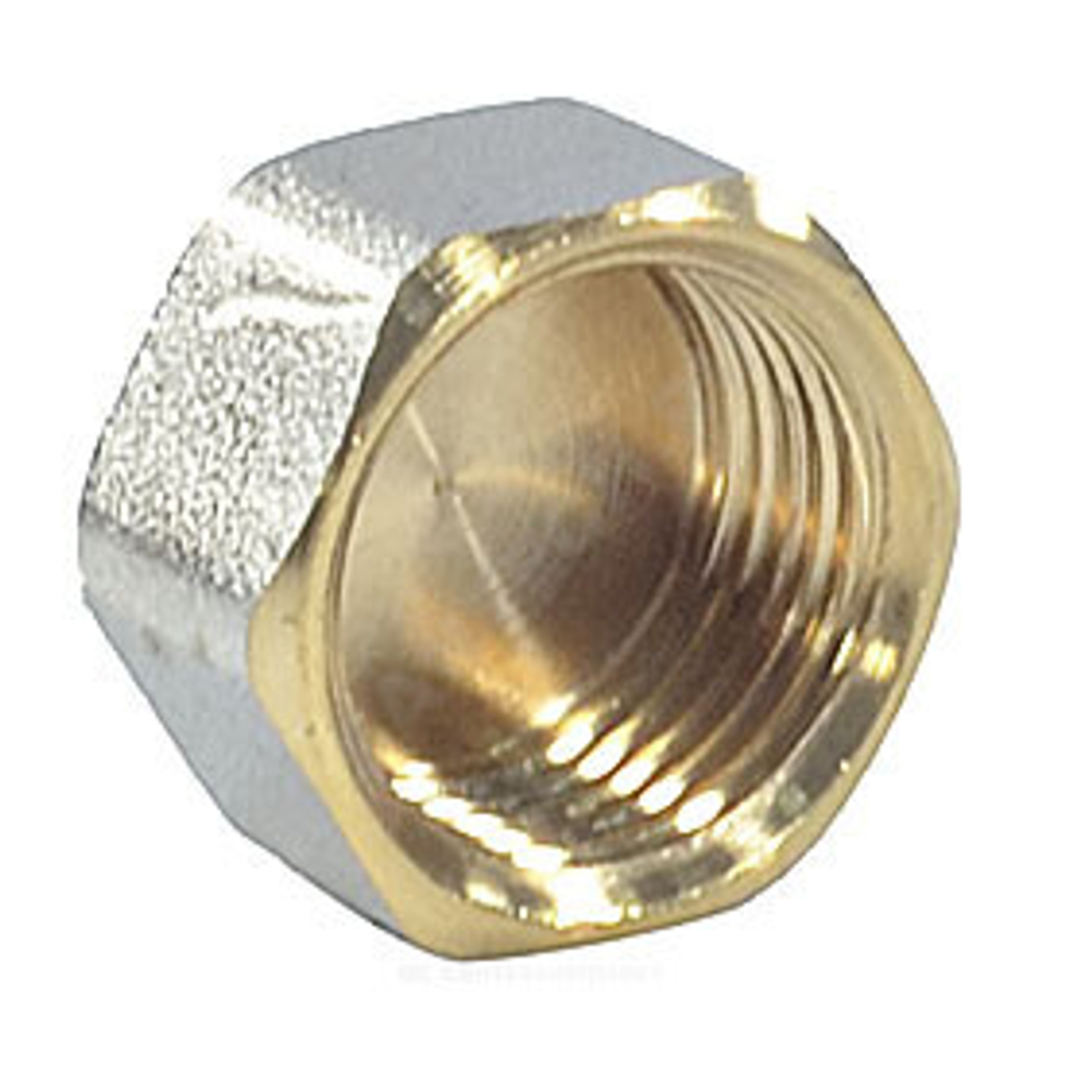 Заглушка латунь никель Ду 20 (3/4") ВР 9016 ГОСТ 32585-2013 Aquasfera 9016-02