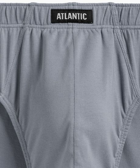 Мужские трусы (5шт) слипы классика Atlantic 5SMP-003, хлопок, серый + графитовый + черный + изумрудный + эспрессо