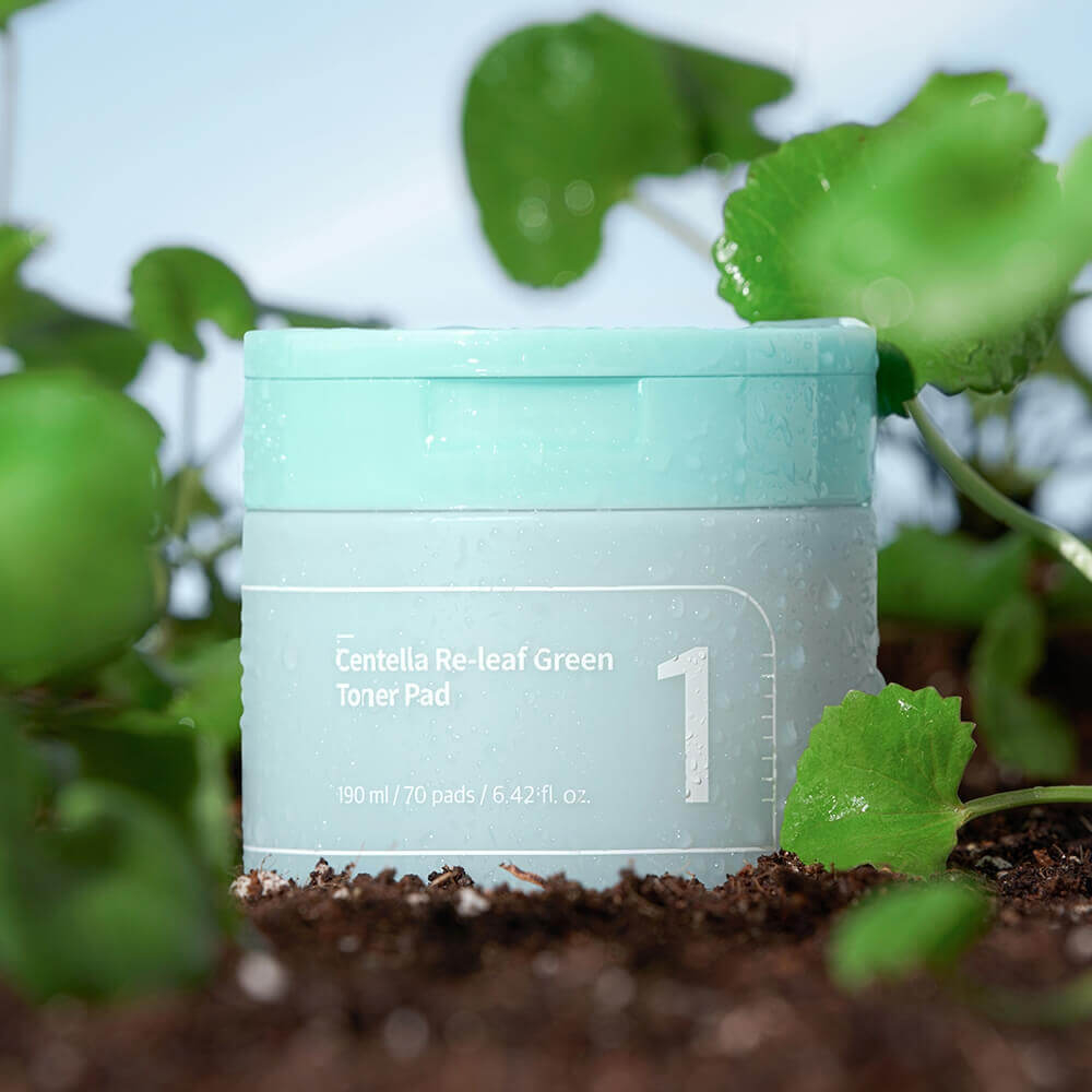 Успокаивающие тонер-пэды с центеллой numbuzin No.1 Centella Re-Leaf Green Toner Pad