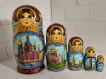 Матрешка "Виды города" 5 мест