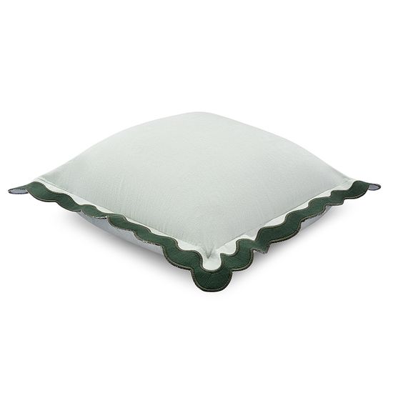 Чехол на подушку с контрастным кантом зеленого цвета из коллекции trendy ruffles, 40х40 см